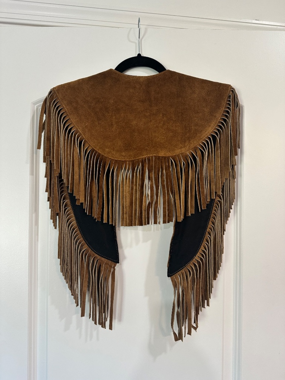 Understated Leather Wide Eyes Suede Fringe Collar - Tan - Picture 6 of 7